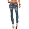 Cipo & Baxx Regular Fit Jeans Damen Stonewashed  WD222 Blue W32/L32