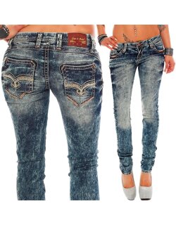 Cipo & Baxx Regular Fit Jeans Damen Stonewashed  WD222 Blue W27/L34