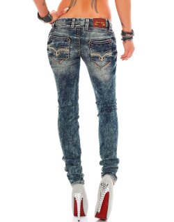 Cipo & Baxx Regular Fit Jeans Damen Stonewashed  WD222 Blue W30/L34