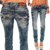 Cipo & Baxx Regular Fit Jeans Damen Stonewashed  WD222 Blue W30/L34