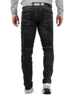 Cipo & Baxx straight fit Jeans Herren Stonewashed CD288 Black W34/L32