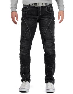 Cipo & Baxx straight fit Jeans Herren Stonewashed CD288 Black W38/L34