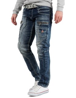 Cipo & Baxx regular fit Jeans Herren Stonewashed CD296 Blue W32/L32