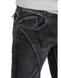 Cipo & Baxx straight fit Jeans Herren Stonewashed CD288 Black W40/L34