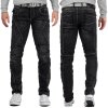 Cipo & Baxx straight fit Jeans Herren Stonewashed CD288 Black W40/L34