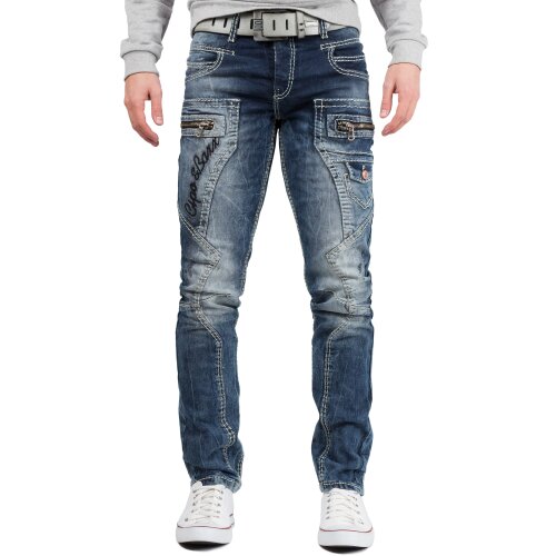 Cipo & Baxx regular fit Jeans Herren Stonewashed CD296 Blue W38/L32