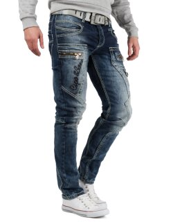 Cipo & Baxx regular fit Jeans Herren Stonewashed CD296 Blue W38/L32