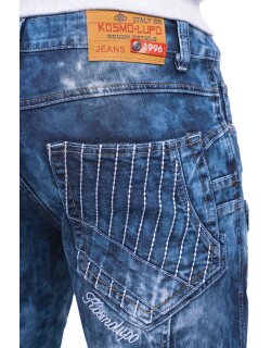 Kosmo Lupo Regular Fit Jeans Herren Stonewashed  KM130 Blue W40/L34