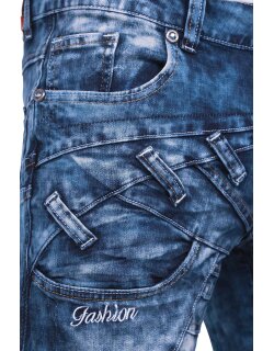 Kosmo Lupo Regular Fit Jeans Herren Stonewashed  KM130 Blue W40/L34
