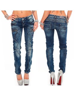 Cipo & Baxx Slim Fit Jeans Damen Stonewashed  WD200B...