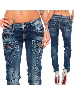 Cipo & Baxx Slim Fit Jeans Damen Stonewashed  WD200B Blue W26/L34