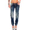 Cipo & Baxx Slim Fit Jeans Damen Stonewashed  WD256 Blue W29/L32