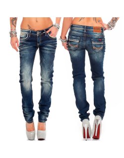 Cipo & Baxx Slim Fit Jeans Damen Stonewashed  WD256...