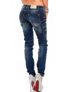 Cipo & Baxx Slim Fit Jeans Damen Stonewashed WD255 Blue W27/L32
