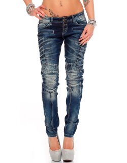 Cipo & Baxx Slim Fit Jeans Damen Stonewashed WD255 Blue W28/L34