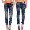 Cipo & Baxx Slim Fit Jeans Damen Stonewashed WD255 Blue W28/L34