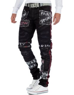 Cipo & Baxx Straight Fit Jeans Herren Mid Waist CD571 Black W32/L32