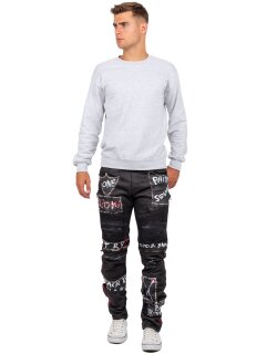 Cipo & Baxx Straight Fit Jeans Herren Mid Waist CD571 Black W34/L32