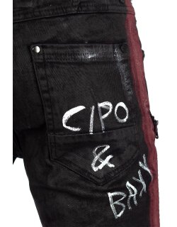 Cipo & Baxx Straight Fit Jeans Herren Mid Waist CD571 Black W33/L34
