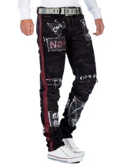 Cipo & Baxx Straight Fit Jeans Herren Mid Waist CD571 Black W33/L34