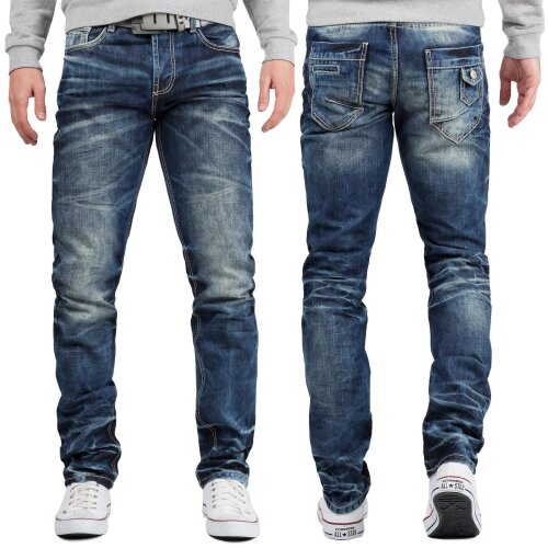 Cipo & Baxx regular fit Jeans Herren Stonewashed CD328 Blue W29/L32