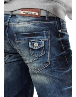 Cipo & Baxx regular fit Jeans Herren Stonewashed CD328 Blue W38/L32