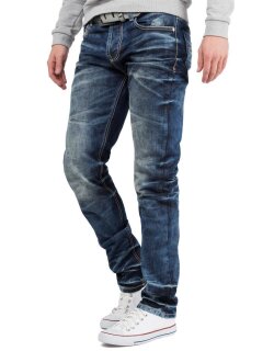 Cipo & Baxx regular fit Jeans Herren Stonewashed CD328 Blue W40/L34