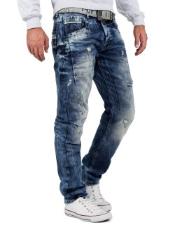 Cipo & Baxx regular fit Jeans Herren Stonewashed CD104 Blue W40/L36