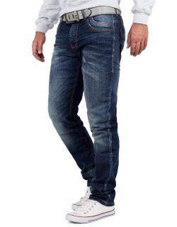 Cipo & Baxx Regular Fit Jeans Herren Stonewashed CD186A Blue W30/L34