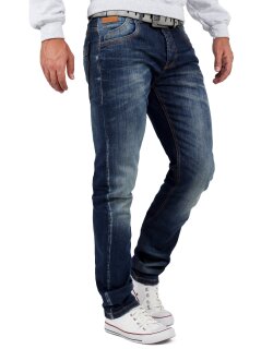 Cipo & Baxx Regular Fit Jeans Herren Stonewashed CD186A Blue WW36/L34