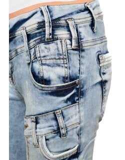 Cipo & Baxx Slim Fit Jeans Damen Stonewashed WD216 Blue W28/L32