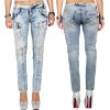 Cipo & Baxx slim fit Jeans Damen Stonewashed WD216 Blue W30/L32