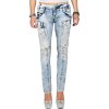 Cipo & Baxx Slim Fit Jeans Damen Stonewashed WD216 Blue W31/L32