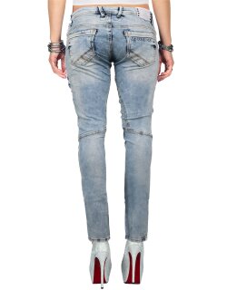 Cipo & Baxx Slim Fit Jeans Damen Stonewashed WD216 Blue W32/L34