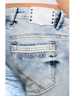 Cipo & Baxx Slim Fit Jeans Damen Stonewashed WD216 Blue W32/L34
