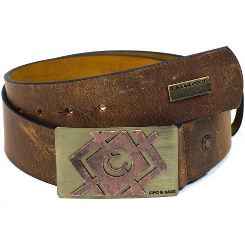 Cipo & Baxx Herren Gürtel C44856 Taba 95cm x 4,8cm
