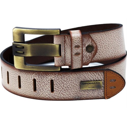 Cipo & Baxx Herren Gürtel CG106 Brown 85cm x 4,7cm