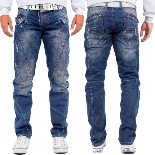 Cipo & Baxx Regular Fit Jeans Herren Stonewashed C0768 Blue W40/L32