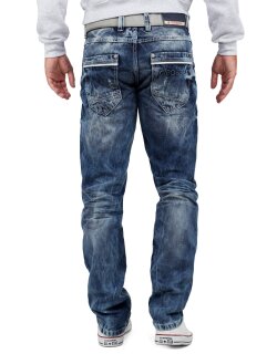 Cipo & Baxx regular fit Jeans Herren Stonewashed CD104 Blue W38/L30