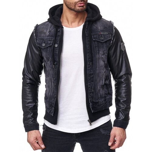 Cipo & Baxx Regular Fit Jacke Herren Stonewashed C1290 Black M
