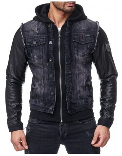 Cipo & Baxx Regular Fit Jacke Herren Stonewashed C1290 Black M