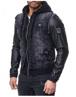 Cipo & Baxx Regular Fit Jacke Herren Stonewashed C1290 Black M