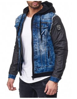 Cipo & Baxx Regular Fit Jacke Herren Stonewashed C1290 Blue L