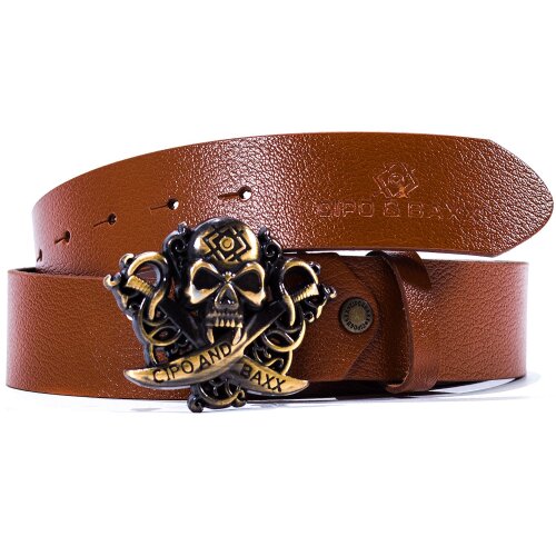 Cipo & Baxx Herren Gürtel CG146 Taba 100cm x 3,8cm
