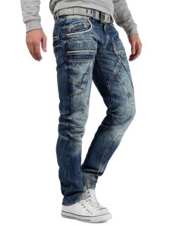 Cipo & Baxx Regular Fit Jeans Herren Stonewashed CD391 Blue W30/L32