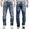 Cipo & Baxx Regular Fit Jeans Herren Stonewashed CD391 Blue W33/L32