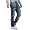 Cipo & Baxx Regular Fit Jeans Herren Stonewashed CD391 Blue W34/L32