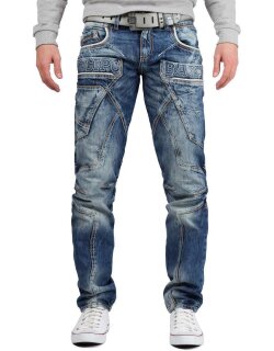 Cipo & Baxx Regular Fit Jeans Herren Stonewashed CD391 Blue W38/L32