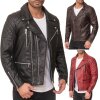 Reichstadt Regular Fit Kunstlederjacke Gunmetal Zipper RS007 PU