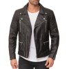 Reichstadt Regular Fit Kunstlederjacke Gunmetal Zipper RS007 PU